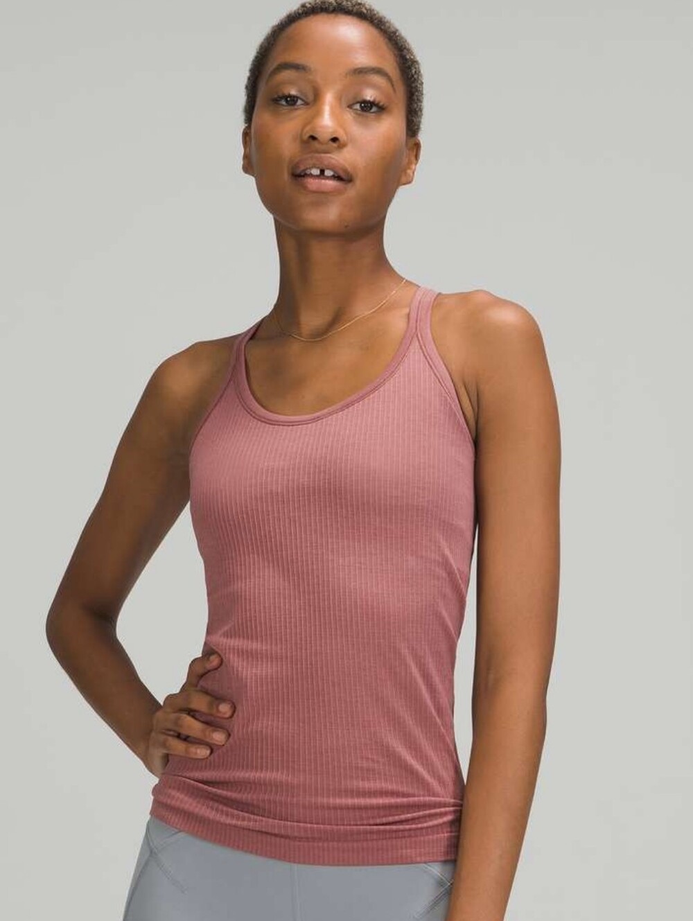 Lululemon Athletica Ribbed Racerback Tank - Dusty Rose Size 2